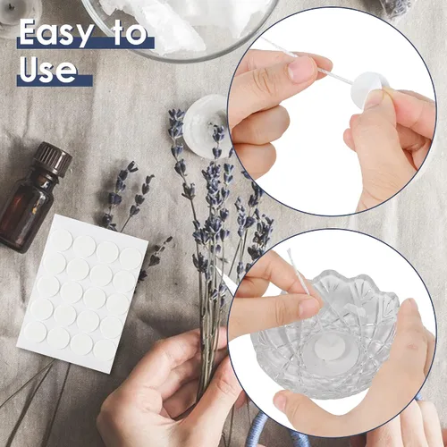 Miniatura 4 de 200 calcomanías para mecha de vela, se adhieren de forma estable en cera caliente, adhesivo de doble cara para hacer velas, calcomanías de doble