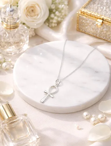 Miniatura 5 de AeraVida Collar de plata de ley 925 con cruz religiosa ANKH egipcia de eternidad, Metal