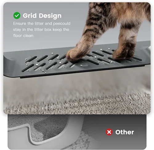 Miniatura 5 de Caja de arena extragrande XXL de acero inoxidable para gatos con tapa, 26" L x 18" W x 12" H caja de arena de metal con lados altos para gatos