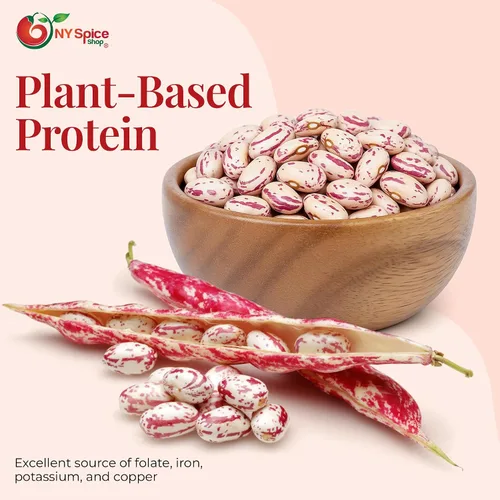 Miniatura 3 de NY Spice Shop Frijoles secos de arándano - Frijoles Borlotti secos de 1.5 libras - Frijoles romanos - Frijoles de arándano romano naturales