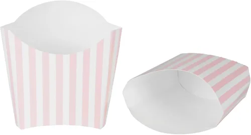 Miniatura 24 de Restaurantware Bio Tek - Taza de papas fritas desechables de 4.7 x 3.5 x 5.1 pulgadas, 100 vasos desechables para refrigerios, papel azul y blanco