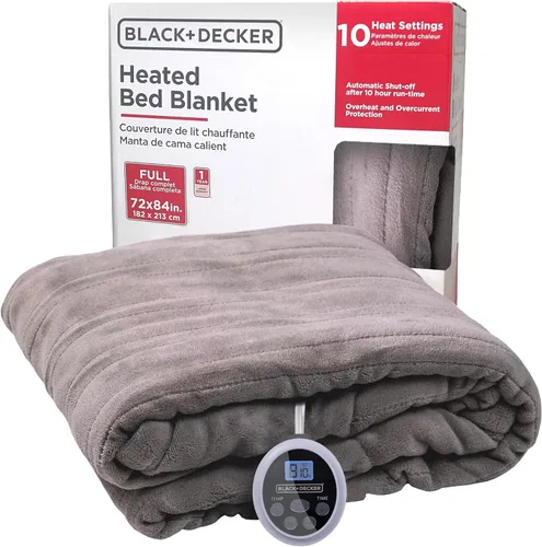 Miniatura 17 de BLACK+DECKER Manta térmica eléctrica, manta eléctrica de piel de oveja sintética, manta térmica con 4 niveles de calefacción, temporizador de 3