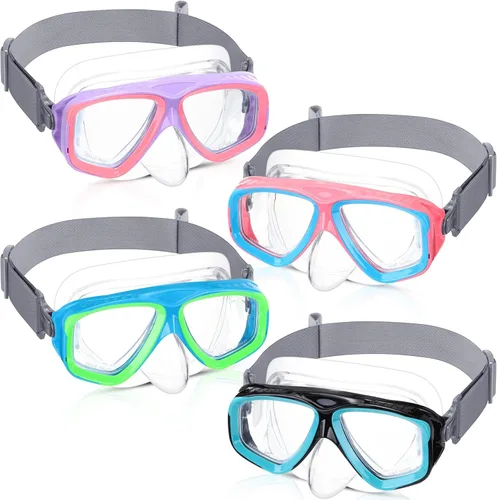 Miniatura 14 de Flutesan Gafas de natación para niños y jóvenes con cubierta para la nariz, correa elástica, máscara de buceo, natación, impermeable, gafas