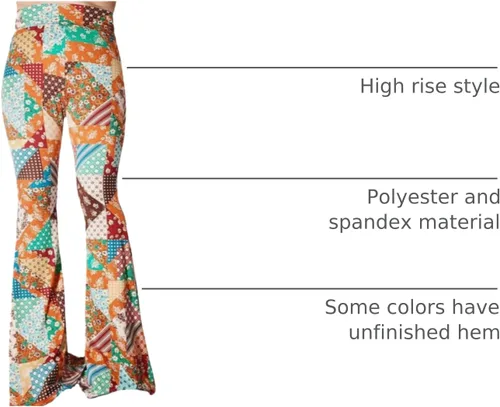 Miniatura 89 de ShopMyTrend - Pantalones de yoga largos con piernas anchas y acampanadas estilo palazzo, con cintura alta, para mujer