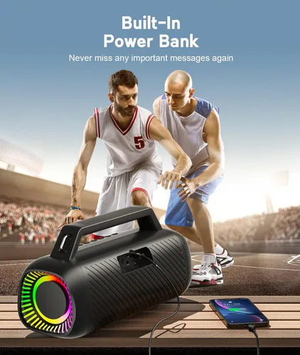 Miniatura 12 de Ortizan Altavoces inalámbricos Bluetooth de 80 W con graves, tiempo de reproducción 24 horas, IPX7 impermeable, Bluetooth 5.3, emparejamiento TWS
