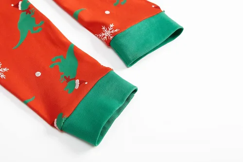 Miniatura 9 de Pijamas de Navidad para niños pequeños y niñas, 100% algodón, dinosaurio, estrellado, ropa de dormir de manga larga, 2 piezas, ropa para niños