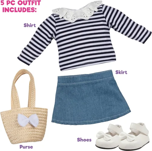 Miniatura 3 de Dress Along Dolly Conjunto casual de primavera para muñecas de 18 pulgadas, compatible con American Girl, ropa hecha a mano de primera calidad