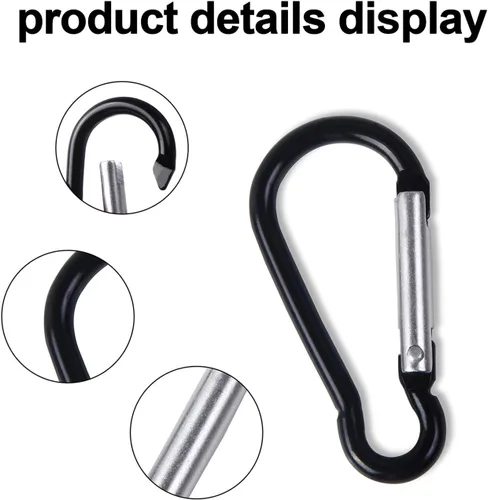 Miniatura 3 de UPINS Llavero de aluminio mosquetón clip de resorte D forma gancho duradero accesorios deportivos