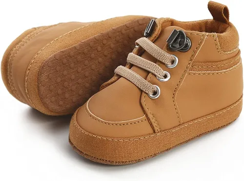 COSANKIM Zapatos deportivos para bebé niño y niña, zapatos de tobillo altos, antideslizantes, suela suave, zapatos de cuna para niños pequeños