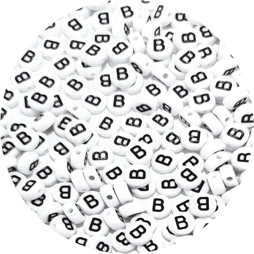 Miniatura 58 de Cuentas cuadradas de letras acrílicas de 0.236 x 0.236 pulgadas, cuentas A del alfabeto para pulseras, joyería, llavero DIY, 100