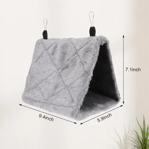 Miniatura 5 de Wontee Casa de nido de pájaros, cama cálida para pájaros, hamaca colgante, cabaña para periquitos, periquitos, Caique, Senegal, loros cuáqueros, Gris