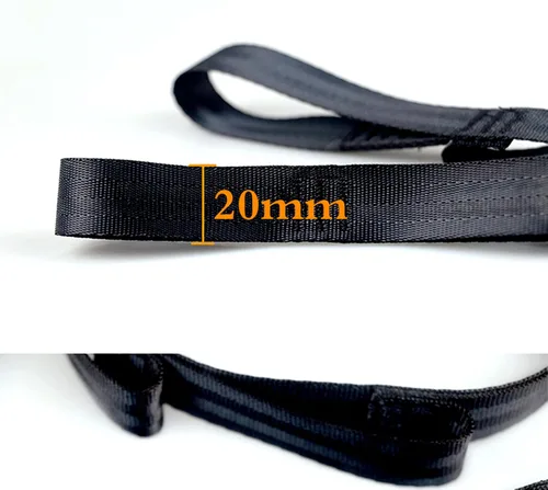 Miniatura 2 de 2 correas de escalada fuertes de 22 KN con cadena de margaritas de nailon, correa ajustable, longitud 110/150/70.9 in cinturón de yoga