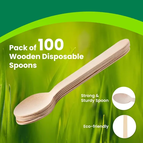 Miniatura 2 de Perfect Stix Cucharas desechables de madera de 6 pulgadas de longitud (paquete de 100)