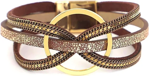 Miniatura 40 de Fesciory - Pulsera de leopardo para mujer, estilo bohemio de cuero multicapa con perlas de cristal