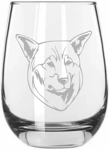Miniatura 464 de Sakhalin Husky Dog - Copa de vino grabada personalizada de 15.25 onzas sin tallo