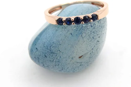 Miniatura 39 de Dazzlingrock Collection Anillo de boda redondo de 5 piedras preciosas o diamantes para mujer en oro macizo de 10 K/14 K/18 K
