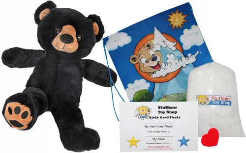 Miniatura 2 de Benjamin El Negro Bear 16" Make Your Own Animal- no Sew – Kit de peluche con lindo mochila.