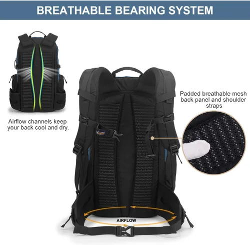 Miniatura 6 de MOUNTAINTOP 30L Hiking Backpack,Men Women Camping Backpack,Lightweight Trekking Travel Backpacks for Climbing Skiing Cycling