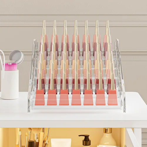 Miniatura 7 de Estante organizador de esmalte de uñas acrílico, soporte de 7 niveles para soporte de esmalte de uñas, organizador de lentes de sol, soporte