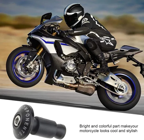 Miniatura 5 de Par de tapas de enchufe de manillar de motocicleta de 0.866 in con tornillos, tubos de expansión, llave hexagonal, color negro, universal