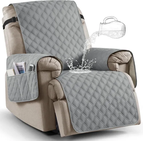 Miniatura 16 de Ruaozz Funda para Silla Reclinable 100% Impermeable Antideslizante de Tamaño Grande Funda Reclinable para Silla Reclinable Grande Funda de Asiento