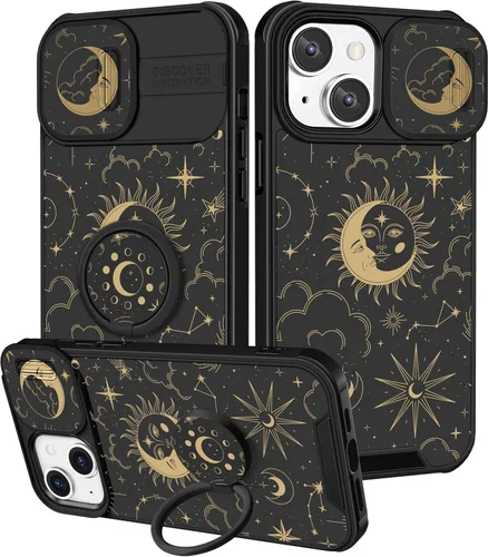 Miniatura 10 de Funermei Funda 2 en 1 para iPhone 13/iPhone 14 para mujeres, linda funda de teléfono con calavera para niñas, diseño de esqueleto gótico, divertido