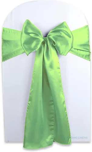 Miniatura 2 de Funda de satén para silla con lazo – Elegantes fajas para bodas, banquetes, recepciones, eventos especiales, restaurantes y fiestas – 28 opciones