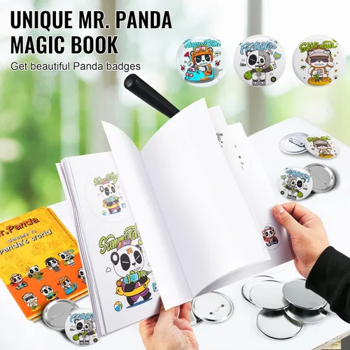 Miniatura 4 de VEVOR Máquina para hacer botones, varios tamaños de 1 + 2.25 pulgadas, kit de prensa de perforación de insignias, para niños, para hacer