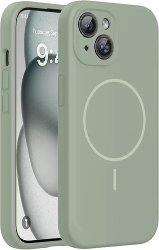 Miniatura 25 de Miracase Funda diseñada para iPhone 13, con protector de pantalla de vidrio templado, forro de microfibra suave antiarañazos, funda de goma