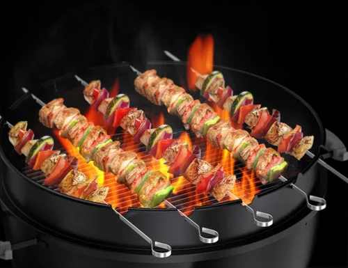 Miniatura 4 de Only Fire - Juego de anillos para asador con brocheta Kabob para hervidor Weber de 22 1/2 pulgadas y otras parrillas de carbón similares