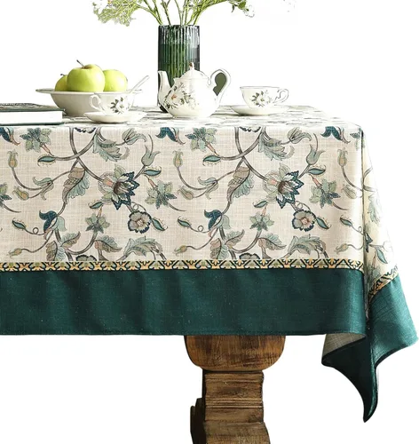 Miniatura 63 de patdrea - Mantel de lino floral, grueso, decorativo y francés para mesas rectangulares o cuadradas, para cocina y comedor, 55 x 79 pulgadas