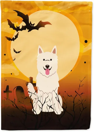 Miniatura 189 de Caroline's Treasures BB4307GF - Bandera de Halloween Airedale para jardín, bandera decorativa para patio exterior, obras de arte de patio, macizos