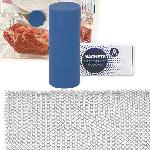 Miniatura 7 de TonGass Paquete de 8 pesas magnéticas Sous Vide que funcionan en todas las máquinas Sous Vide, imanes recubiertos de silicona para mantener