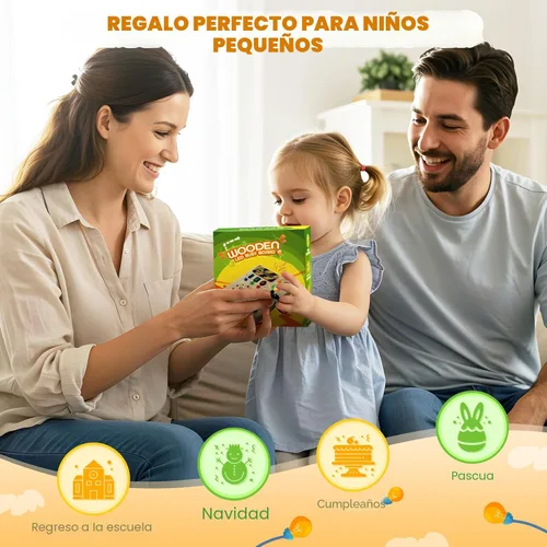Miniatura 7 de Tablero de actividades, juguetes Montessori para niños de 1 año o más, tablero de actividades con 13 luces LED, juguete educativo de viaje de madera