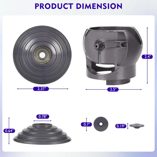 Miniatura 6 de Rueda de bola + conector de cabeza de aspiradora de repuesto compatible con Dyson V10 V11 V15 100W accesorios de cabezal limpiador de alto par