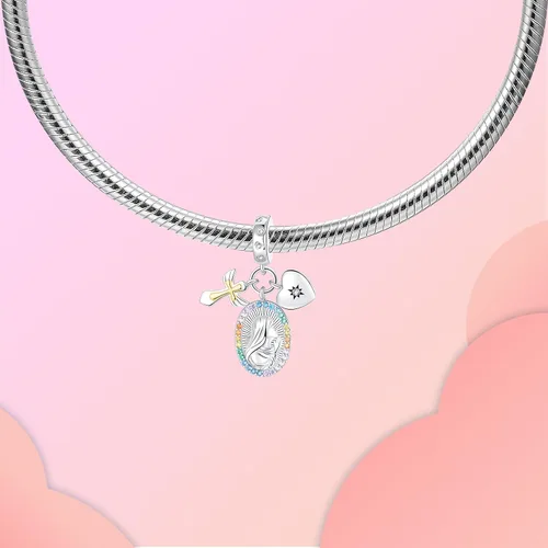 Miniatura 289 de LUXILLA Abalorio de plata de ley 925 para madre, hija, abuela, para familia, amor, madre, hija, abuela, para pulseras, collares, dijes, abalorios