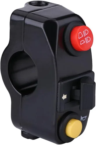 Miniatura 5 de Keenso Interruptor de control del manillar de la motocicleta de 7/8", 3 en 1 de la bocina de giro alto y bajo, negro