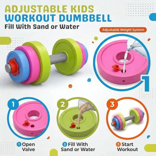 Miniatura 3 de Juego de Pesas de Mancuernas de Entrenamiento para Niños - Equipo de Gimnasio de Juguete para Niños Pequeños para Juego de Simulación