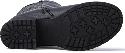 Miniatura 7 de GLOBALWIN Botas altas acolchadas hasta la rodilla para mujer, de tacón bajo, cómodas, a la moda, elegantes, botas de montar para mujer