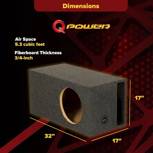 Miniatura 5 de QPower 15 Pulgadas de Alta Resistencia, Subwoofer de Vehículo Extra Grande para Audio de Coche, Caja Woofer con Tapizado de Alfombra, Ventilada