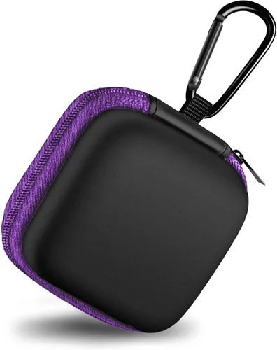 Miniatura 18 de Estuche cuadrado para auriculares, bolsa de almacenamiento portátil de EVA, organizador de accesorios para teléfono celular con mosquetón