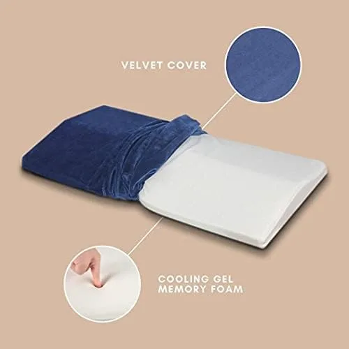 Miniatura 5 de URBAN SOMBRERO Almohada de apoyo lumbar con gel refrescante para aliviar el dolor de espalda baja y cadera, escoliosis, dormir, coxis, cojín