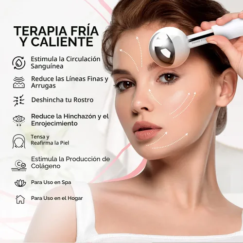 Miniatura 4 de Globos de hielo para tratamientos faciales Rodillo de enfriamiento de acero irrompible Barras de crio para cara Masajeador para cara, cuello