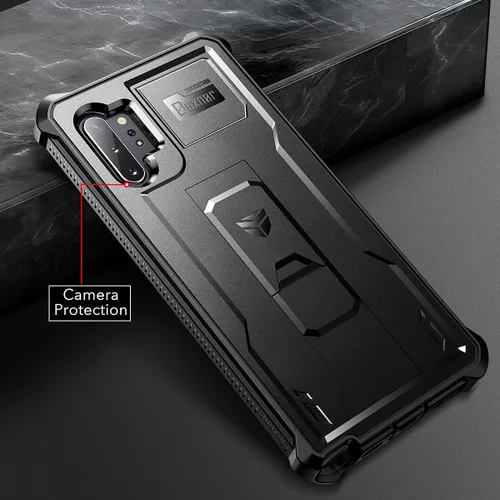 Miniatura 7 de Dexnor Funda para Samsung Galaxy Note 10+ Plus, [protector de pantalla y soporte integrados] Protección de grado militar resistente a prueba de Negro