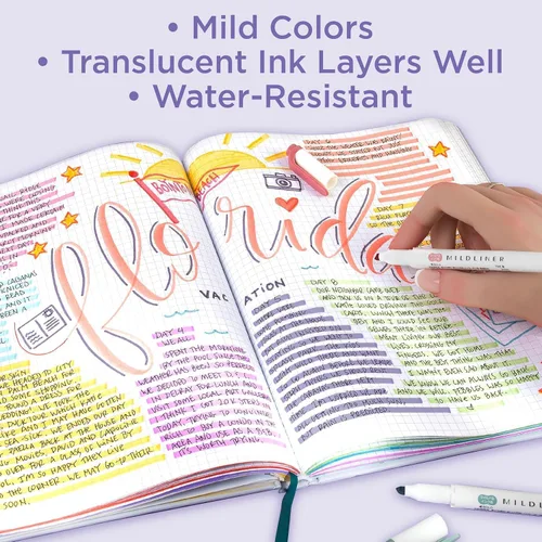 Miniatura 6 de Zebra Pen Mildliner - Resaltador de doble punta, puntas gruesas y finas, Azul