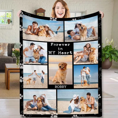Miniatura 11 de Artsadd Collages de fotos personalizados en mantas conmemorativas, manta de memoria personalizada con imagen para pérdida de duelo, regalo de Tipo 25