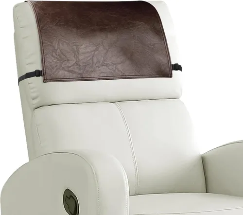 Miniatura 24 de Funda para reposacabezas para silla reclinable, protector para reposacabezas de piel sintética con correas elásticas, fundas para reposacabezas