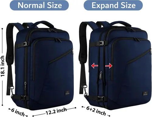 Miniatura 55 de MATEIN - Mochila de viaje extragrande de 10.56 galones, mochila de viaje ampliable apta para aerolíneas, para viajeros de fin de semana, hombres