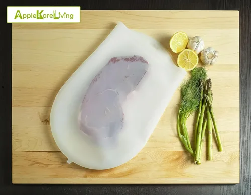Miniatura 4 de Bolsas reutilizables de silicona para Sous Vide, 3 bolsas extra grandes, no necesita sellador al vacío, sin BPA, 60% más grandes, más delgadas y más