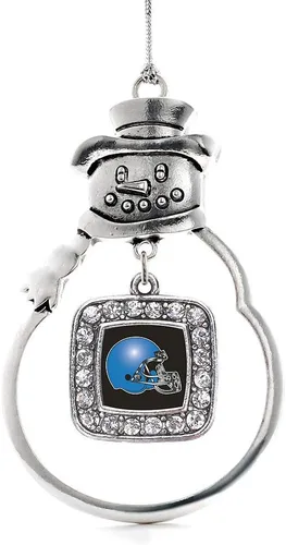 Miniatura 231 de Inspired Silver - Adorno de rodillo de reina - Adorno cuadrado de plata con muñeco de nieve con joyas de circonita cúbica